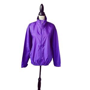 Tri-Mountain Windbreaker Nylon Lightweight Zipper Jacket Purple Size M NWT